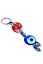 Elegance of Tile Art: Handmade Evil Eye Beaded Keychain Red - 3