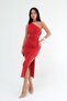 Rochie Midi Red Sandy cu un singur umăr - 4