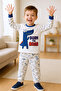 Boy's Pajama Set Dinosaur Printed Crew Neck C65