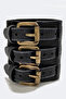 Handcrafted Triple Strap Black Distressed Men's Leather Bracelet