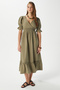 Women's Hailey Cotton Muslin Khaki Waist Elastic Dress - 5