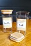 Vacuumed Spice Bowl with Bamboo Lid Borosilicate Glass 300 ml 12 Jars (Excluding Stands) - 3