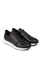 Genuine Leather Men's Black Sneakers - 4