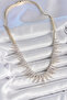 Brass Gold Color Zircon Stone Pointed Model Vip Series Women's Necklace - 2
