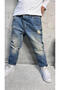 Blue Ripped Kids Unisex Jean Pants - 3