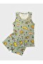 Boy's Cotton Green Lion Patterned Athlete Boxer Set