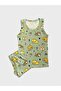 Boy's Cotton Green Lion Patterned Athlete Boxer Set - 2