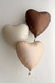 Cream Number 3 Foil Balloons and 5-Piece Heart Foil Balloon Set in Brown Tones - 4