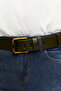 Men's 100% Genuine Leather Yellow Tubular 4.5 cm Jeans Belt Light Brown - 6