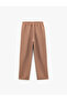 Modal Blended Carrot Trousers with Belted Waist and Pockets - 4