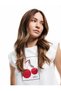 Cotton Cherry Printed Crew Neck Sleeveless Crop T-Shirt