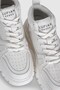 Genuine Leather High Top Lace up Casual Sneaker White Shoes - 3