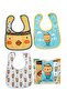 Cıvcıv Patterned Set of 4 - Eco Liquid Proof Activity and Food Bib in Box 6-24 Months - 3