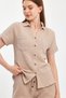 Women's Shirt - Short Sleeve Shirt with Muslin Collar - 1140 - 6