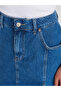 80584 100% Cotton Double Slit Midi Denim Skirt-Blue - 3