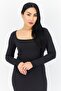 Women Textured Midi Dress, Dark Grey - 4