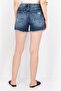 Women Washed Denim Shorts, Blue - 4