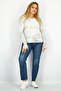Women Crew Neck Long Sleeve Tie Dye Top, Off White - 3