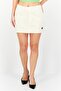 Women Regular Fit Plain Denim Mini Skirt, Peach