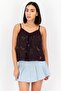 Women V Neck Sleeveless Textured Top, Maroon