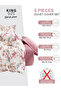 Printed Duvet Cover Set 6-Pcs – King Size 220x240 cm, Microfiber Fabric, No Filler Inside - 3
