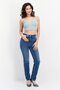 Women V-Neck Sleeveless Plain Top, Steel Blue - 3