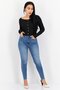Women Skinny Fit Washed Stretchable Jeans, Blue - 4
