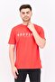 Men Crew Neck Short Sleeves Brand Logo T-shirt, Red