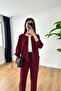Mella Burgundy Zippered Suit - 2