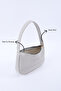 Gray Shk229 Faux Leather, Single Compartment with Zipper, Baguette Model Hand, Arm and Shoulder Bag - 5