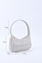 Gray Shk229 Faux Leather, Single Compartment with Zipper, Baguette Model Hand, Arm and Shoulder Bag - 2