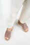 Francis Women's Genuine Leather Flat Single Strap Espadrille Mink Slippers - 2