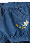 Girls Blue Embroidered Bubble Shorts - 5