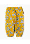 Girls Yellow Floral Printed Viscose Pants - 3