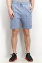Men Regular Fit Drawstring Printed Shorts, Light Blue