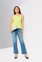 Women Square Neck Sleeveless Brand Logo Tank Top, Green - 2
