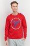 Men Sportswear Fit Crew Neck Brand Logo Sweatshirt, Red