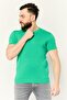 Men Crew Neck Knitted Short Sleeve Seamless Sweater, Green