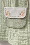 Baby Girl Holiday Dress with Bag, Bebe Collar, Muslin Green - 6