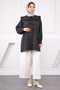 Black Baby Collar Bow Detailed Shirt - 3