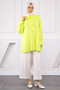 Neon Green Baby Collar Bow Detailed Shirt - 2