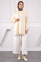Beige Baby Collar Bow Detailed Shirt - 3