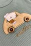 Baby Boy Embroidered Car 2-Piece Salopet Set Long Sleeve Snap Fastener Newborn Outfit Socks - 5