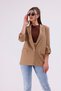 Women's Jacket Lined Blazer Women's Jacket Long Blazer Hijab Jacket Brown Sleeve Button Detail