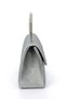 Women's Silver Silvery Stone Buckle Detailed Portfolio Stone Handle Evening Dress Bag - 5