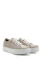 Beige Antique Gön Genuine Leather Round Toe Padding Sole Lace Up Women's Sneaker 24240 - 3
