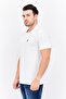 Men Crew Neck Short Sleeves Embroidered Logo T-shirt, White - 2