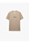 Slogan Printed Short Sleeve Pique Fabric Crew Neck Slim Fit T-Shirt - 6