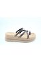 25Y398-2 Orthopedic Black Women's Slippers