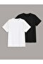 2 Pieces Black And White Plain Oversize T-shirt